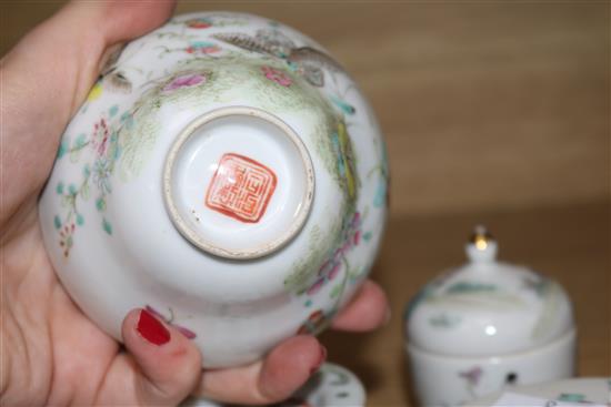 A group of late 19th/early 20th century Chinese famille rose boxes and small jars